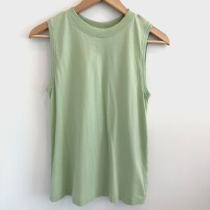 Lululemon Sz 0 All Yours Boyfriend Tank Mint Green Cotton Workout Athleisure